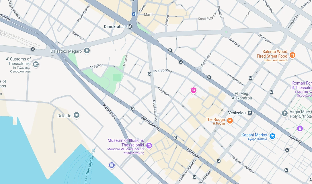 Map showing Capital Compass location at Fragkon 12, Thessaloniki